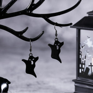 Ghost Hook Earrings Halloween Earrings Delicate Fashion Black Skull Stud Earring Dangle Tassel Drop Earring Jewelry Christmas Presents for Women