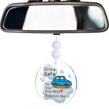 Load image into Gallery viewer, Gifts for Men Stocking Stuffers for Teens Christmas Gifts for Boyfriend Husband Anniversary Valentines Day Gifts New Driver Gifts Drive Safe Funny Gifts for Teen Boys Acrylic Car Mirror Hanging Charm