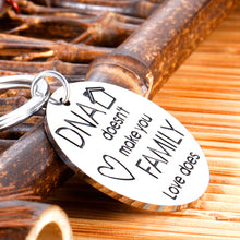 Load image into Gallery viewer, DNA Doesn&#39;t Make You Family Love Does Keychain from Son Daughter Step Parent Keychain Gifts Step Father Gift Key Chain for Dad Pap Step Mom Gift Adoption Keychain Father Stepfather Birthday Christmas