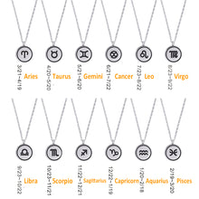 Load image into Gallery viewer, Aquarius Zodiac Necklace Star Birth Sign Necklace Gifts Horoscope Necklace Silver Tone 16&quot; - 18&quot; Chain Astrology Jewelry Pendant for Women Girls Constellation Celestial Necklace Zodiac Gifts