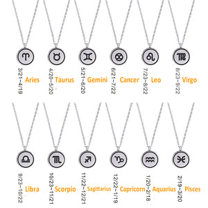 Aquarius Zodiac Necklace Star Birth Sign Necklace Gifts Horoscope Necklace Silver Tone 16" - 18" Chain Astrology Jewelry Pendant for Women Girls Constellation Celestial Necklace Zodiac Gifts