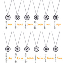 Load image into Gallery viewer, Virgo Zodiac Necklace Star Birth Sign Necklace Gifts Horoscope Necklace Silver Tone 16&quot; - 18&quot; Chain Astrology Jewelry Pendant For Women Girls Constellation Celestial Necklace Zodiac Gifts