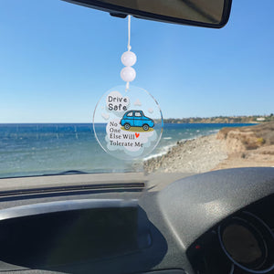 Gifts for Men Stocking Stuffers for Teens Christmas Gifts for Boyfriend Husband Anniversary Valentines Day Gifts New Driver Gifts Drive Safe Funny Gifts for Teen Boys Acrylic Car Mirror Hanging Charm