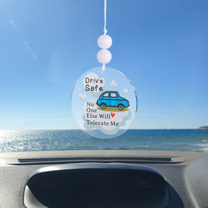 Gifts for Men Stocking Stuffers for Teens Christmas Gifts for Boyfriend Husband Anniversary Valentines Day Gifts New Driver Gifts Drive Safe Funny Gifts for Teen Boys Acrylic Car Mirror Hanging Charm