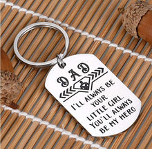 Load image into Gallery viewer, Dad Fathers Day Keychain Gifts from Daughter Best New Dad Daddy Stepdad Father of the Bride Papa Birthday Christmas Wedding Gift