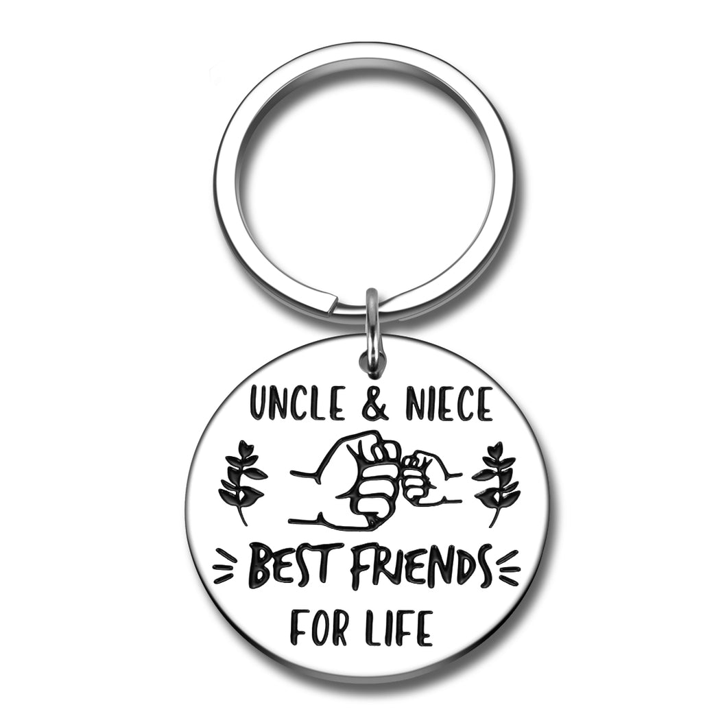 Uncle and Niece Keychain Graduation Gifts Inspirational Niece Gifts from Uncle Keychain for Women Men Valentines Birthday Thanksgiving Appreciation Fathers Day Christmas New Year Best Friend for Life