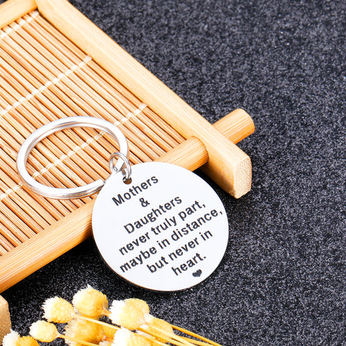 Mother Daughter Keychain Inspirational Birthday Graduation Gift for Daughter from Mom Mommy Valentine Christmas Mothers Day Gifts for Women Girls Bride Mom Wedding Gifts from Step Daughter Jewelry
