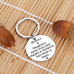 Mother Daughter Keychain Inspirational Birthday Graduation Gift for Daughter from Mom Mommy Valentine Christmas Mothers Day Gifts for Women Girls Bride Mom Wedding Gifts from Step Daughter Jewelry