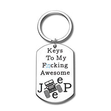 Load image into Gallery viewer, Jep Lover Gifts for Men Women Husband Wife Boyfriend Keys to My Awesome Jep Accessory Keychain Jeepsy Soul Enthusiast Birthday Christmas Anniversary Presents for Him Her Daughter Son Keyring