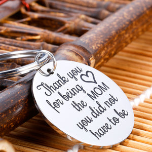 Mothers Day Keychain Gifs for Stepmom New Mom from Step Daughter Son Birthday Wedding Anniversary Valentine for Mommy Mother of the Groom Appreciation Adoptive Gifs for Mom From Kids Keyring Jewelry
