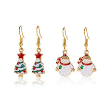 Load image into Gallery viewer, Christmas Earrings Set , Holiday Jewelry Gifts for Women Cute Christmas Tree Snowman Drop Dangle Earrings Christmas Stocking Stuffers Gift