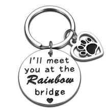 Load image into Gallery viewer, Dog Memorial Sympathy Remembrance Keychain Loss of Pet Rainbow Bridge Gifts Dog Cat Passing Away Died Death Mourning Jewelry for Him Her Pet Lovers Owners in Memory of Dog Keepsake