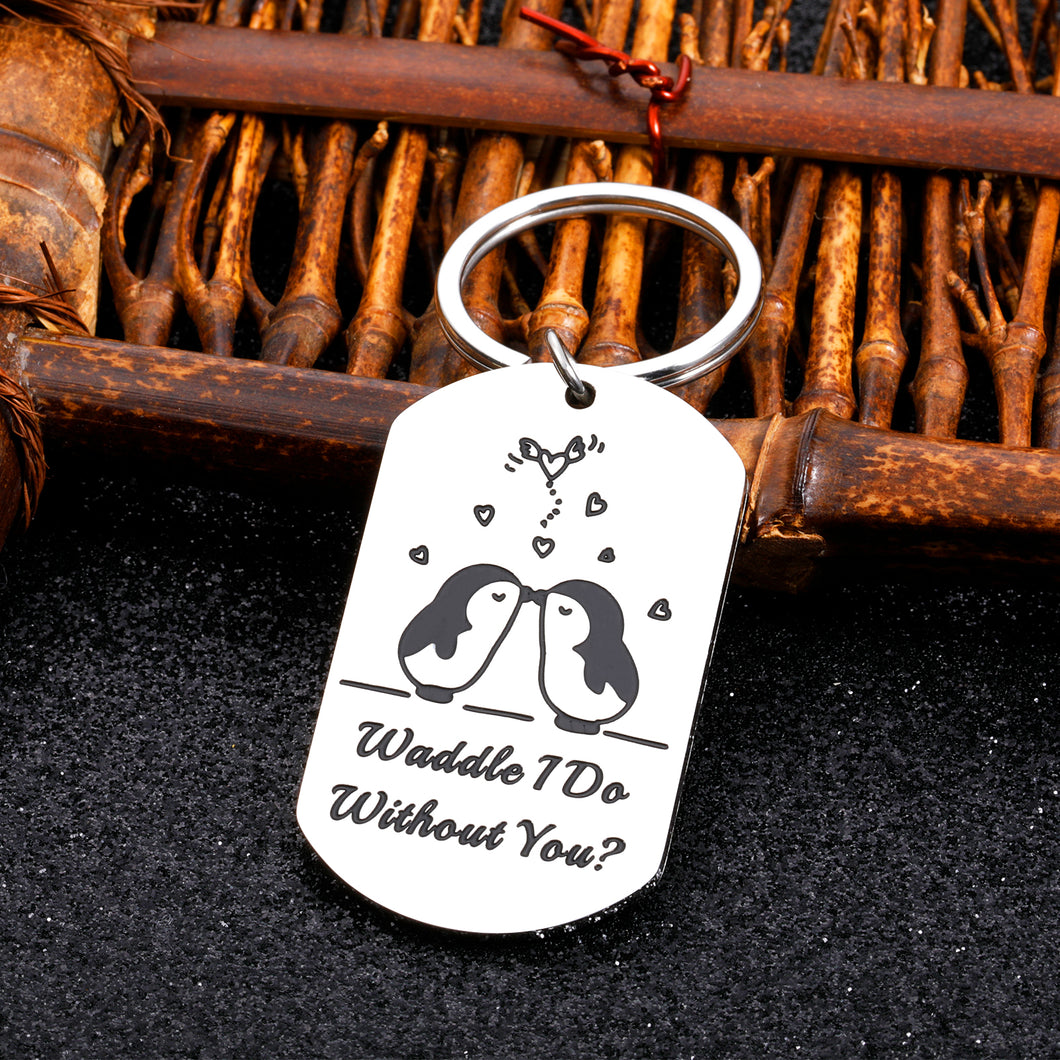 Funny Gifts for Boyfriend Girlfriend Stocking Stuffers for Wife Husband Christmas Gifts Anniversary Birthday Romantic Penguin Gifts for Him Her Valentines Day Lesbian Gifts Cute Keychain for Couples