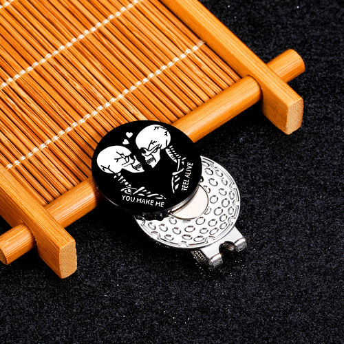 Golf Ball Marker Golf Gifts for Men Golf Lover Stock Stuffers for Women Gift for Boyfriend Girlfriend Magnetic Hat Clip for Golfer Novelty Birthday Removable Magnet Golf Cap Clip Silver