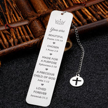 Load image into Gallery viewer, Inspirational Gifts Christian Bookmark for Men Women Birthday Christmas Easter Baptism Religious Gift for Girls Teens Female Book Lover VBS Graduation Cross Bible Church Bookmark for Him Her