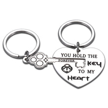 Load image into Gallery viewer, Christmas Gifts Couple Keychains Gifts for Husband Funny Anniversary Valentines Day Gifts for Husband Fiancee from Fans Wife You Hold The Key To My Heart Couple Keychain for Him Her Stocking Stuffers Couple Merchandise