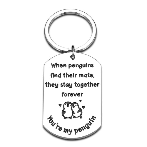 Gifts for Boyfriend Girlfriend Couple Gifts Husband Christmas Gifts Cute Keychain Stocking Stuffers for Wife Anniversary Birthday Romantic Cute Penguin Gifts for Him Her Valentines Day Gifts