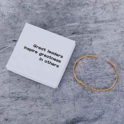 Great leaders inspire greatness in others Personalized Name Bar Bracelet, Stainless Steel Custom Engraved Inspirational Cuff Bangle