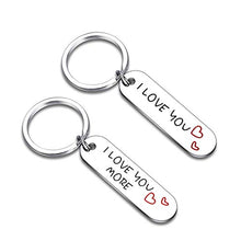 Load image into Gallery viewer, Couple Wife Husband Keychain Gifts for Anniversary Birthday Wedding Gifts from Wifey Hubby I Love You More Valentine Day Christmas Thanksgiving for Girlfriend Boyfriend Pendant Jewelry for Him Her
