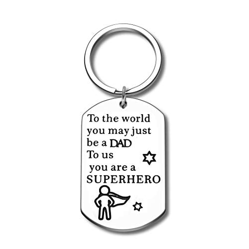 Father's Day Gifts for Dad Husband from Kids Wife Daughter Son Step Dad Papa Christmas Birthday Keychain Gift