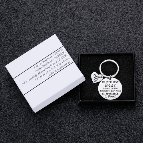 It's one thing to be a BOSS , Another thing to be a MENTOR Coworker Leaving Away Keychain Gifts for Colleague Boss Goodbye Farewell Gifts