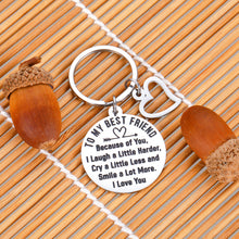 Load image into Gallery viewer, Best Friend Keychain Birthday Appreciation Gifs for Her BFF Best Friends Sister Women Companion Friendship Keychain Wedding Valentines Graduation Keychain Gifs for Best Friend soulmate Sister Keyring