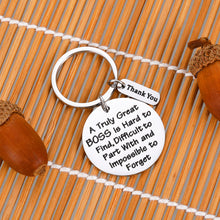Load image into Gallery viewer, Boss Appreciation Leader Gifts Boss Day Coworker Leaving Gifts Keychain for Men Women Boss Supervisor PM Mentor Coach Coworker Mentor Going Away Thank You Gifs for Retirement Manager Boss Key Ring
