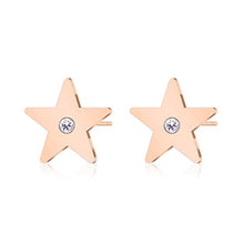 Load image into Gallery viewer, Star Stud Earring Cubic Zirconia Stainless Steel Lucky Star Stud Women Dainty Rose Gold Minimalist Earring Christmas Jewelry Gift for Women