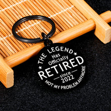 Load image into Gallery viewer, Retirement Gifts for Women Men 2022 Christmas Gifts Retired Gifts for Men Dad Mom Grandpa Grandma Retirement Gifts Farewell Going Away Gifts for Coworker Retirement Blac Keychain for Retired Friends