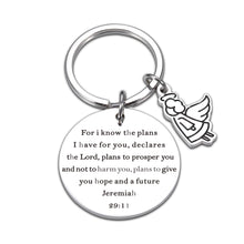 Load image into Gallery viewer, Religious Inspirational Keychain Gifts for Women Men Christian Birthday Graduation 2021 for Son Daughter Bible Verse Jeremiah 29:11 Keychain Baptism Christmas Thanksgiving Easter Prayer Gifts