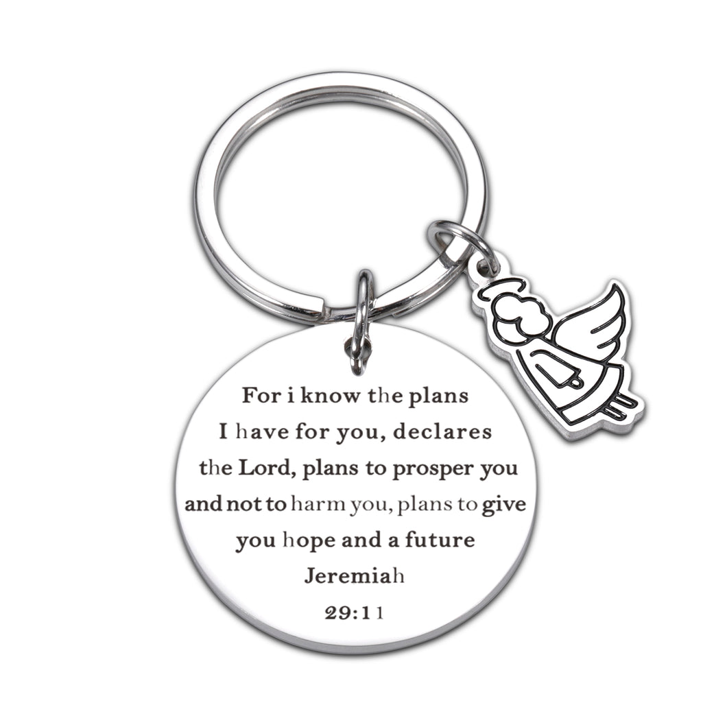 Religious Inspirational Keychain Gifts for Women Men Christian Birthday Graduation 2021 for Son Daughter Bible Verse Jeremiah 29:11 Keychain Baptism Christmas Thanksgiving Easter Prayer Gifts