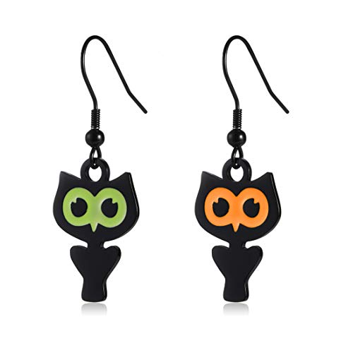 Cute Owl Bird Hook Earrings Halloween Christmas Earrings Gifs Delicate Fashion Black Owl Hook Dangle Tassel Drop Earring Animal Owl Lovers Jewelry Christmas Gifs for Women
