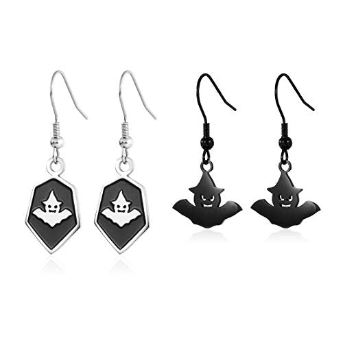 Halloween Dangle Earrings Set Ghost Skull Bat Hook Jewelry Halloween Costume Earring Minimalism Hypoallergenic Stud Earring for Women