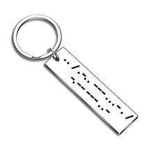 Load image into Gallery viewer, Unique Morse Code I Love You Keychain for Boyfriend Husband Girlfriend Wife Anniversary Wedding Valentines Christmas Birthday Couple Gifts for Him Her Best Friend Fiance Groom Bride