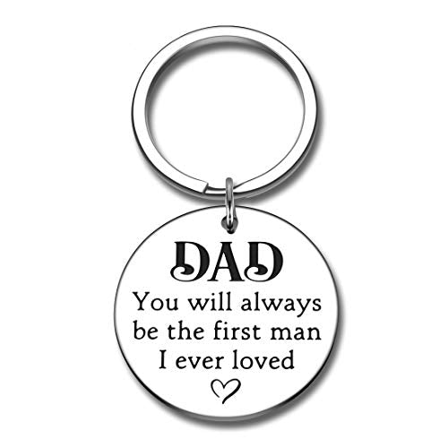 Fathers Day Keychain Dad Birthday Christmas Mens Gifts from Son Daughter Kids to Papa Daddy Step Father of the Bride Groom