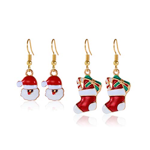 Christmas Earrings Set Holiday Jewelry Gifts Cute Small Christmas Boots Snowman Santa Claus Drop Dangle Hook Earrings for WomenChristmas Earrings Set Holiday Jewelry Gifts Cute Small Christmas Boots Snowman Santa Claus Drop Dangle Hook Earrings for Women