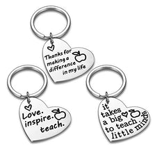 Load image into Gallery viewer, 3PCS Teacher Keychain Gifts for Women Men Teacher Appreciation Gifts Birthday Valentines Thanksgiving Christmas Gifts for Teachers