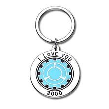 Load image into Gallery viewer, I Love You 3000 Keychain Iron Man Gift for Dad Boyfriend Husband Girlfriend Wife Christmas Birthday Thanksgiving Inspire Gifs for Son Daughter Mom Papa Valentine Day for Girlfriend Boyfriend Jewelry for Her Him