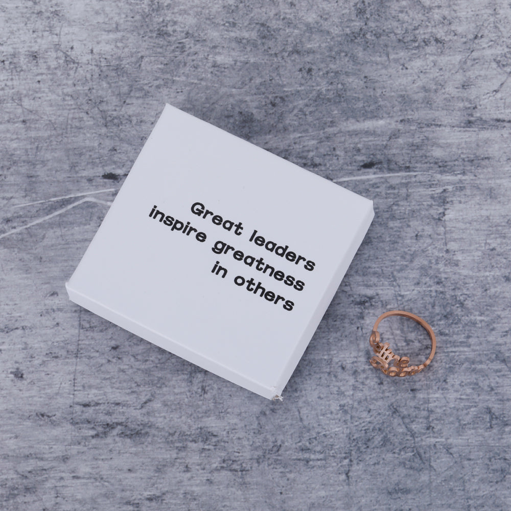 Great leaders inspire greatness in others Double Name Ring Two Name Ring Statement Ring Custom Name Ring with Any Names Mother Daughter Ring Gift