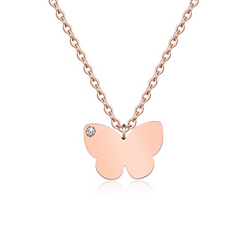 Butterfly Necklace for Women Minimalist Exquisite Cubic Zirconia Pendant Adjustable Chain Christmas Gift for Girl Jewelry Meaningful Gift Dainty Necklace