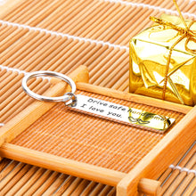 Load image into Gallery viewer, Drive Safe Gifs Keychain Valentines Day Birthday Husband Boyfriend from Wife Girlfriend Fathers Day Christmas Keyring Gifs for Dad Son Brother Hubby Anniversary New Driver Truker Keyring for Men