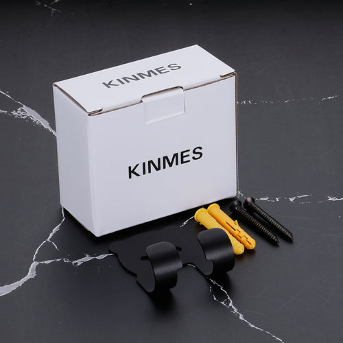 KINMES Black Coat Hooks Wall Mounted Single Prong Robe Hook for Hanging Towel Hooks with Screws for Bags, Hat, Cap, Scarf, Cup