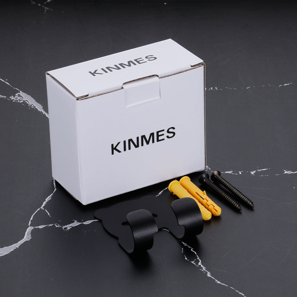 KINMES Black Coat Hooks Wall Mounted Single Prong Robe Hook for Hanging Towel Hooks with Screws for Bags, Hat, Cap, Scarf, Cup