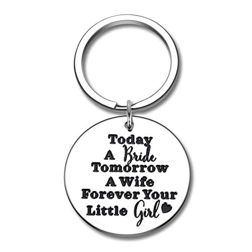 Wedding Gift Keychain Mother of The Bride Gift Keyring Today a Bride, Tomorrow a Wife, Forever Your Little Girl
