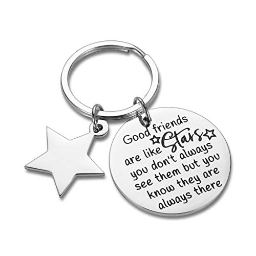 Best Friend Keychain for Women Female Teen Girls Birthday Key Charm BFF Sister Besties Long Distance Friendship Keyrings