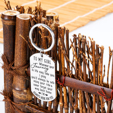 Load image into Gallery viewer, to My Daughter Keychain 16 18 Birthday Christmas Inspirational Gifts for Little Girls from Mom Dad Graduation Anniversary Valentine Day GIFS for Step Daughter Women Teen Girls Kids Keyring Jewelry