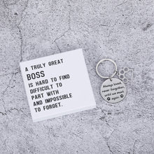 Load image into Gallery viewer, A TRULY GREAT BOSS IS HARD TO FIND DIFFICULT TO PART WITH AND IMPOSSIBLE TO FORGET Loss of Pet Keychain - Pet Memorial Keychain Stainless Steel for Pet Dog Cat - Pet Sympathy Keyring Gift - Family Loss Dog Cat Pet