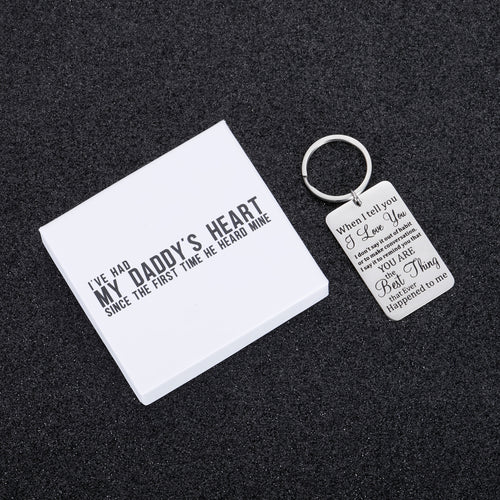I've had my daddy's heart since the frist time he heard mine Wedding Anniversary Gifts Keychain for Husband Wife Boyfriend Girlfriend Him Her Couple Keyring
