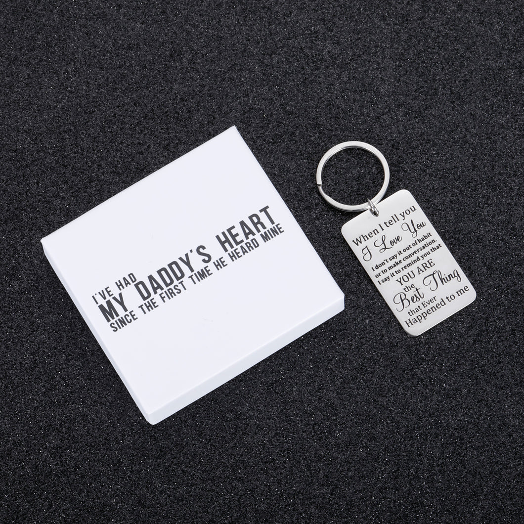 I've had my daddy's heart since the frist time he heard mine Wedding Anniversary Gifts Keychain for Husband Wife Boyfriend Girlfriend Him Her Couple Keyring