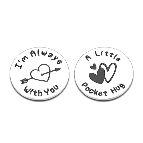 Pocket Hug Token Coin Gifts for Boyfriend Girlfriend Stocking Stuffers for Men Women Gifts for Teenage Girls Mom gifts from Daughters Christmas Presents for Teens Boys Husband Birthday Valentine Gift
